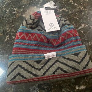 Coal Kids' Geometric Beanie - Red, Blue, Gray